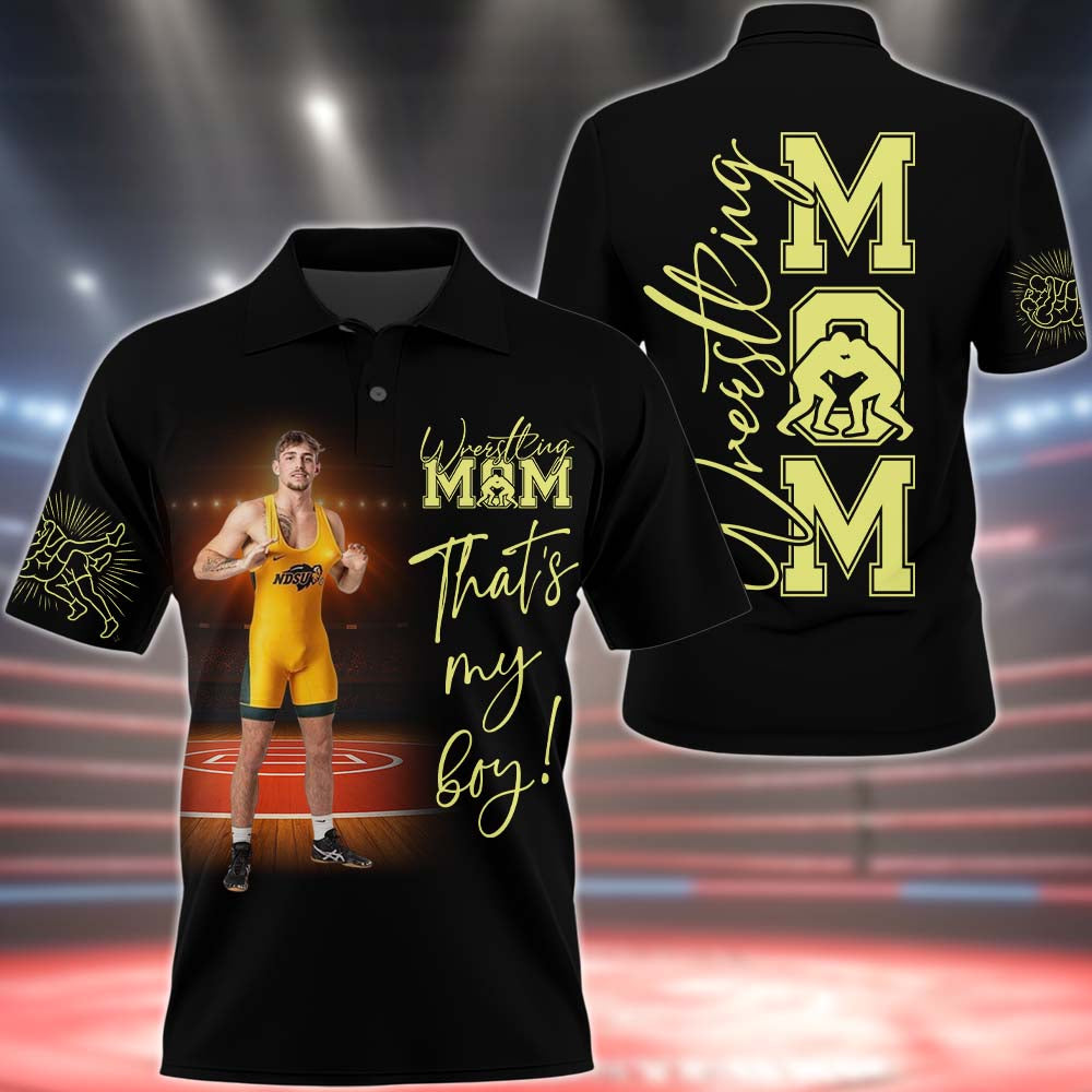 Wrestling Mom - Personalized Shirt Custom Photos And Names For Family Wrestling Members NA04
