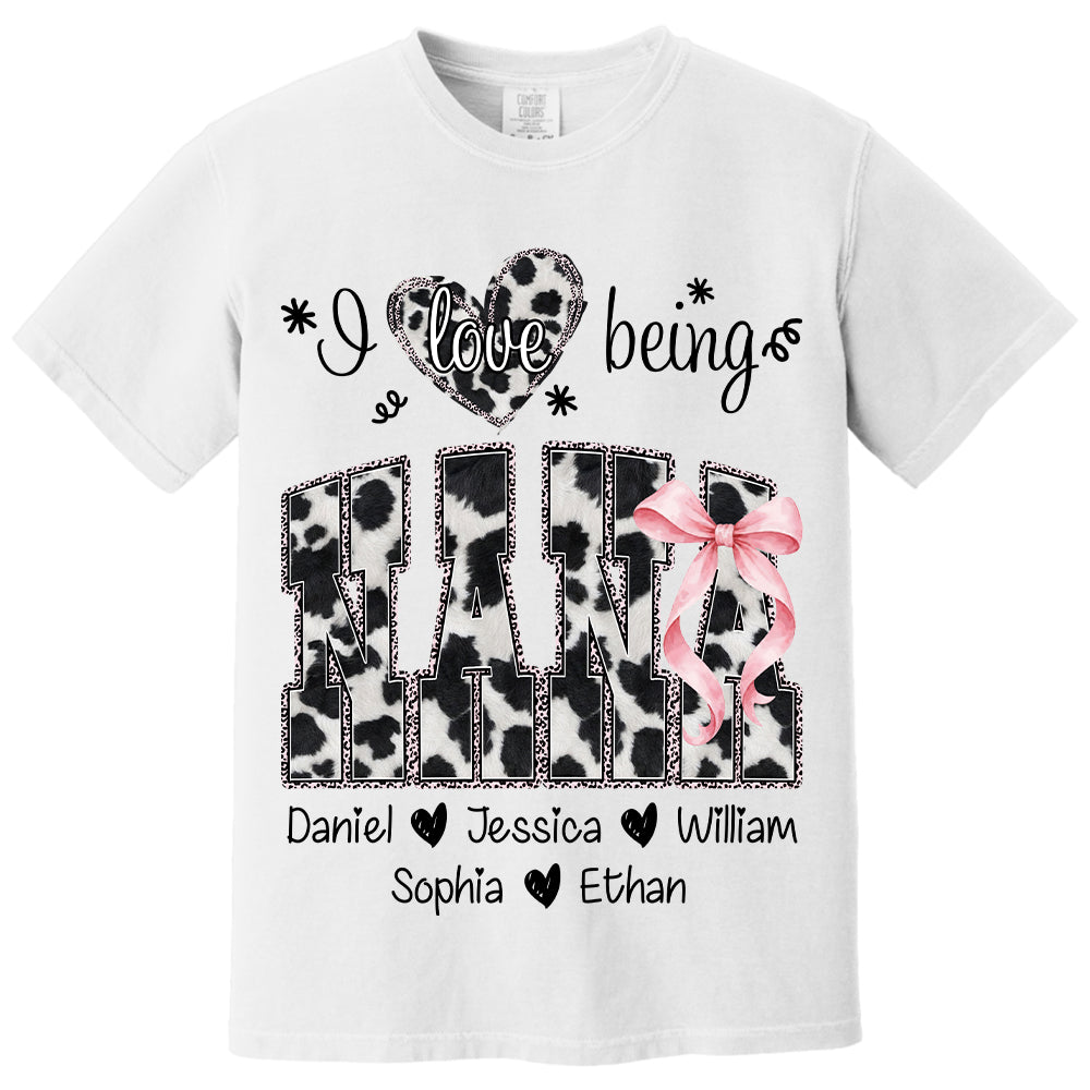 I Love Being Nana Farmhouse Style Shirt with Names, Farmhouse Grandma Tee, Mother’s Day Gift for Nana VH01