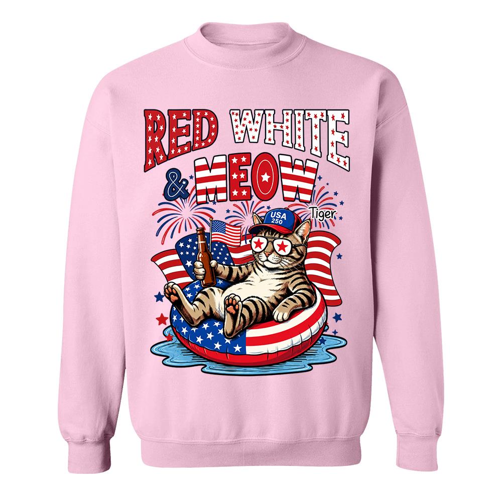Red White Meow, Custom Photo Pet Shirt, America 250th Anniversary Gifts For Dog Cat Lovers, Dog Dad And Mom, Cat Owners T1807 Hv01 