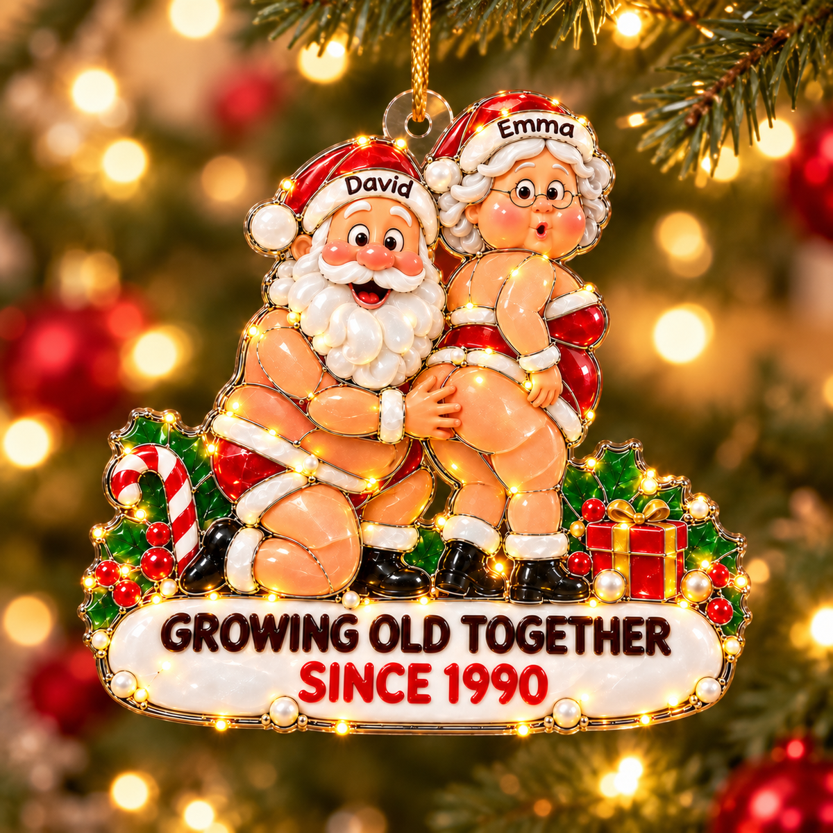 Growing Old Together- Personalized Couple Ornament A2110 VH01