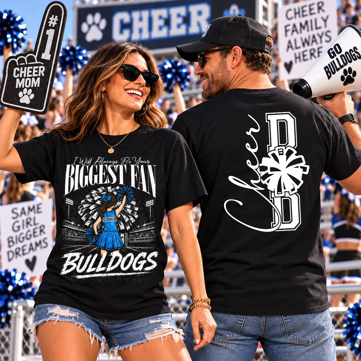 Personalized Cheerleader Shirt - Custom Cheer Team Name T-Shirt, Cheer Game Day Shirt for Mom Na02 VH01