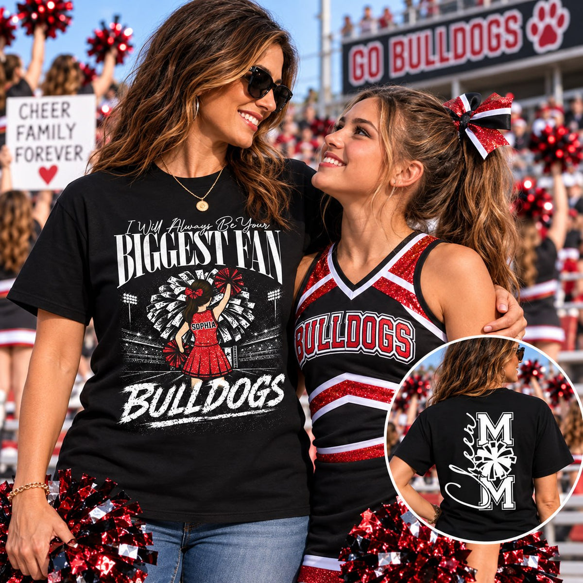 Personalized Cheerleader Shirt - Custom Cheer Team Name T-Shirt, Cheer Game Day Shirt for Mom Na02 VH01