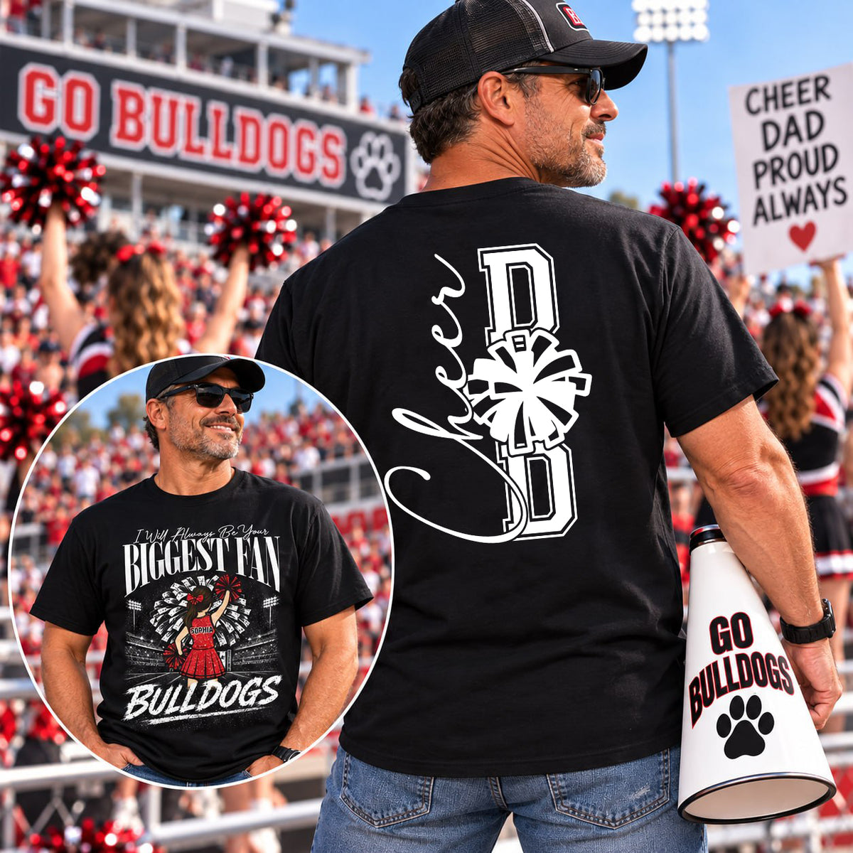 Personalized Cheerleader Shirt - Custom Cheer Team Name T-Shirt, Cheer Game Day Shirt for Mom Na02 VH01