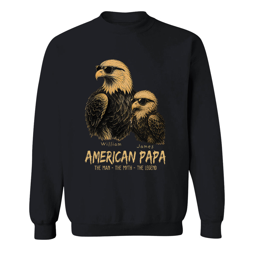 Eagle American Dad The Man The Myth The Legend, Personalized Funny Papa T-Shirt Father's Day, Cool Dad Eagle Tee, Gifts for Dad Husband MI209 VH01