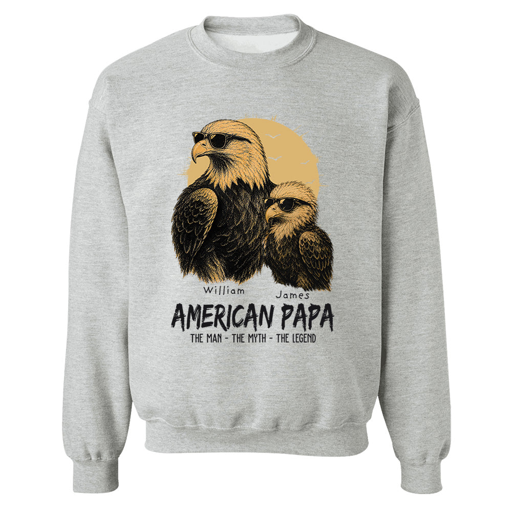 Eagle American Dad The Man The Myth The Legend, Personalized Funny Papa T-Shirt Father's Day, Cool Dad Eagle Tee, Gifts for Dad Husband MI209 VH01