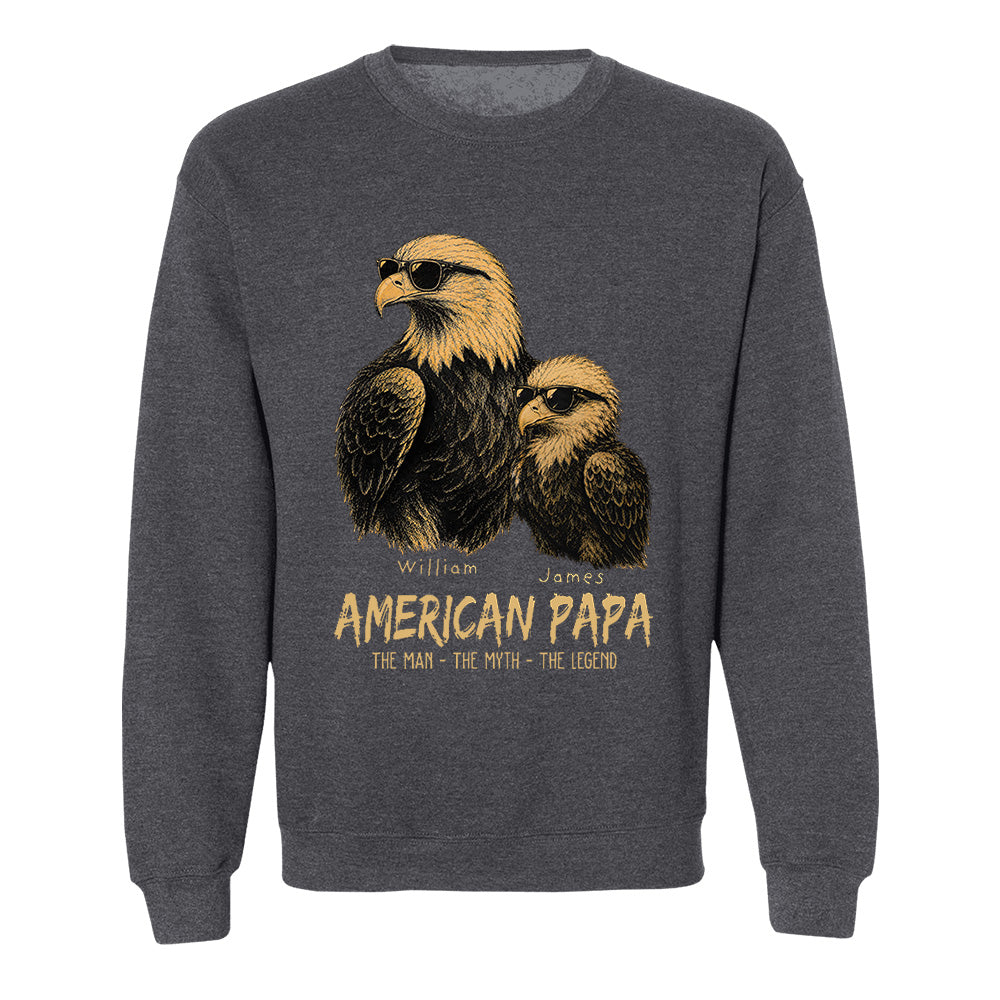 Eagle American Dad The Man The Myth The Legend, Personalized Funny Papa T-Shirt Father's Day, Cool Dad Eagle Tee, Gifts for Dad Husband MI209 VH01