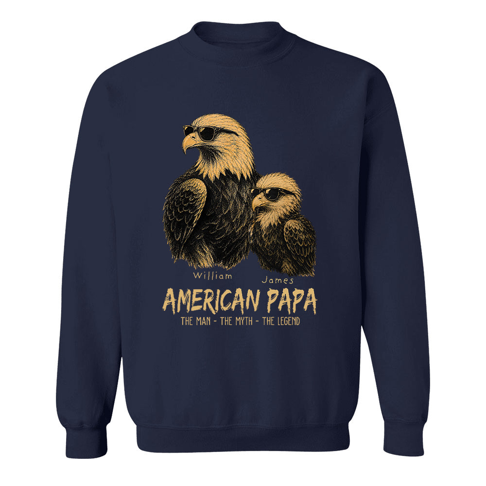 Eagle American Dad The Man The Myth The Legend, Personalized Funny Papa T-Shirt Father's Day, Cool Dad Eagle Tee, Gifts for Dad Husband MI209 VH01