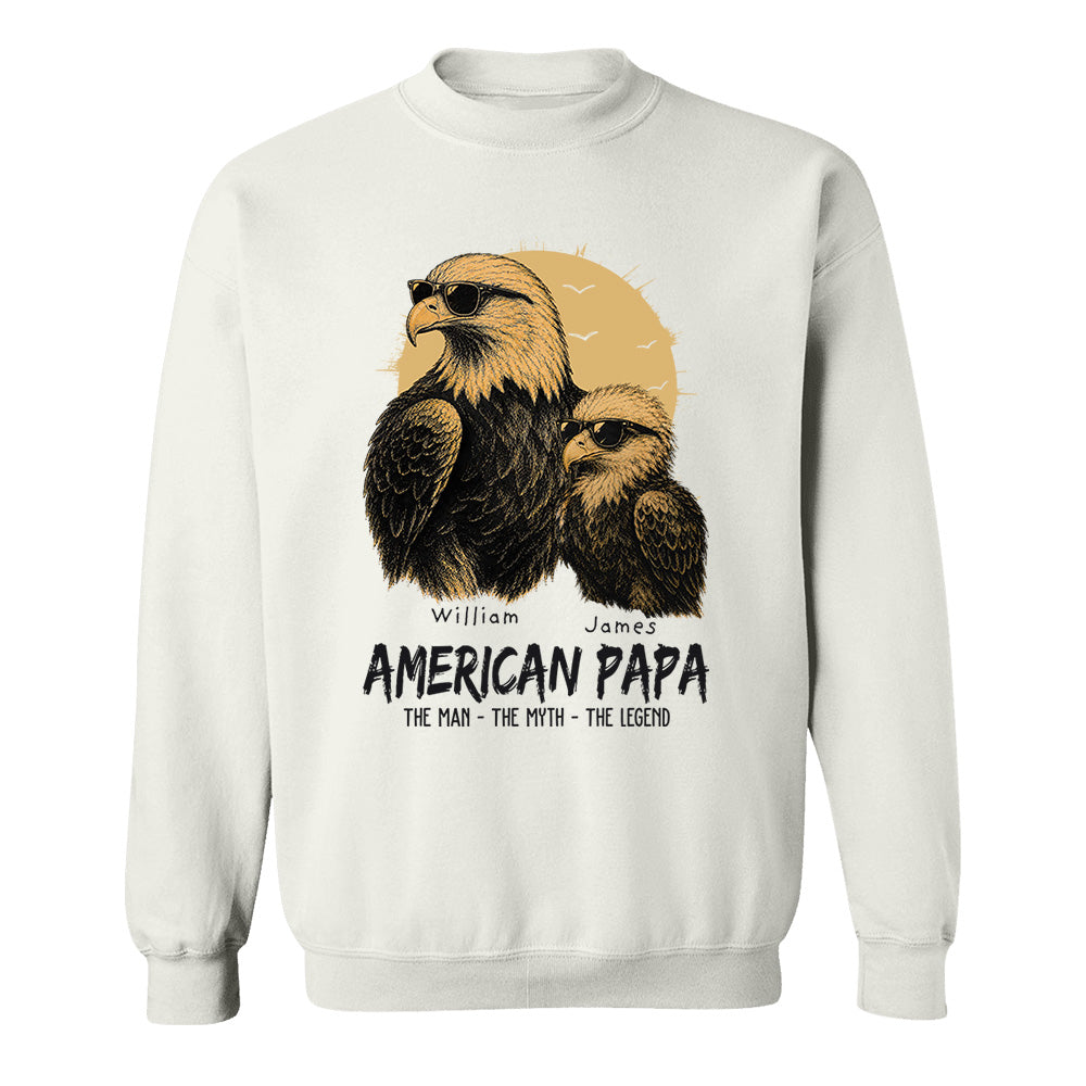 Eagle American Dad The Man The Myth The Legend, Personalized Funny Papa T-Shirt Father's Day, Cool Dad Eagle Tee, Gifts for Dad Husband MI209 VH01