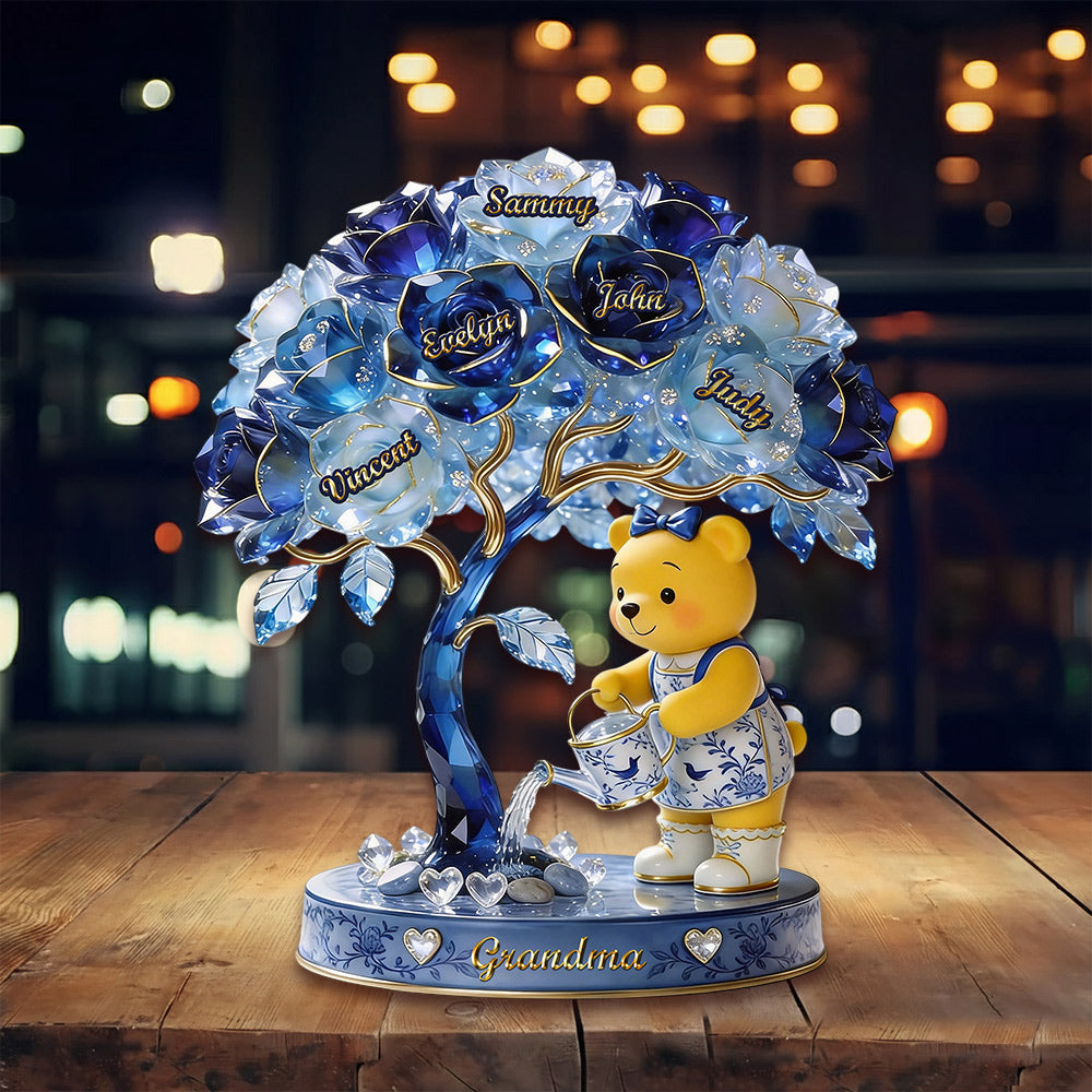 Growing With Grandma Bear Acrylic Plaque – Personalized Gifts For Grandma VH01