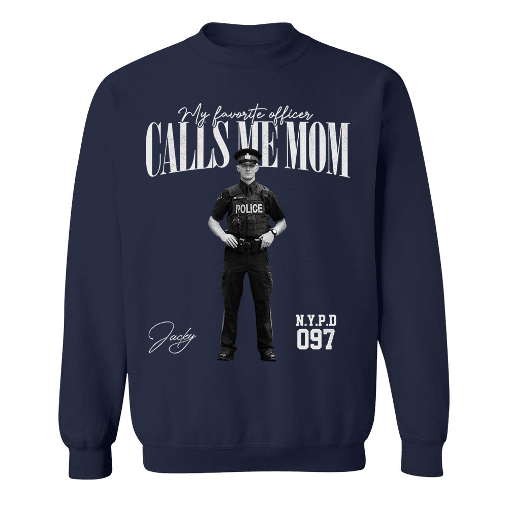 My Favorite Officer Calls Me Mom - Washed Tee Retro Bootleg Shirt For Police Family A2110