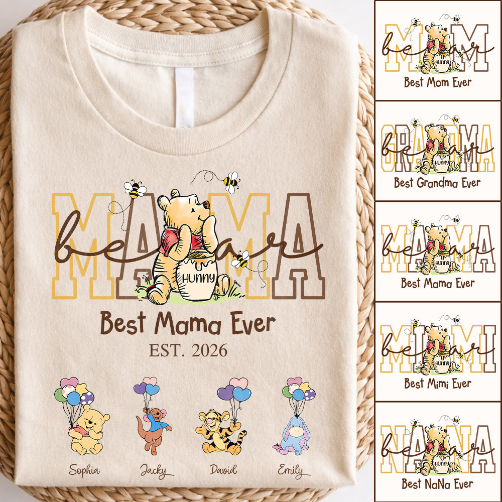 Custom Mama Bear Shirt, Personalized Shirt Gift For Mom, Grandma, Custom Shirt For Mother's Day MI209