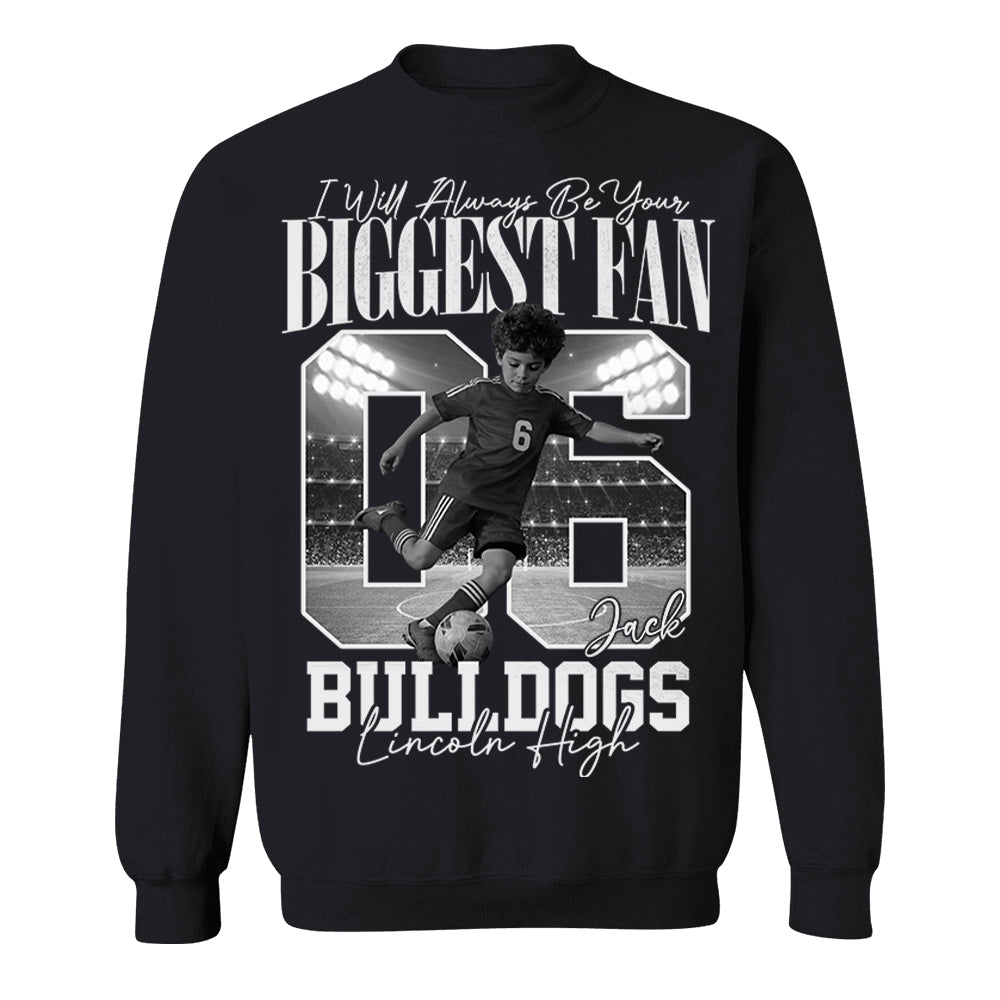 Personalized I'll Always Be Your Biggest Fan Shirt  - Washed Tee Retro Bootleg Shirt - Gift For Soccer Lovers T1807