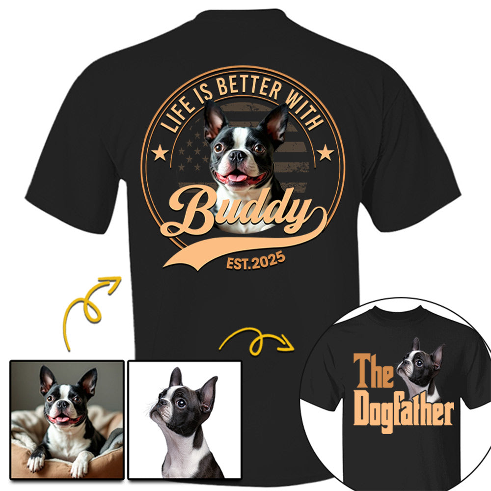 The Dog Father, Personalized Custom Photo Dog Dad Mom Shirt, Gift For Dog Lover T1807 Li29