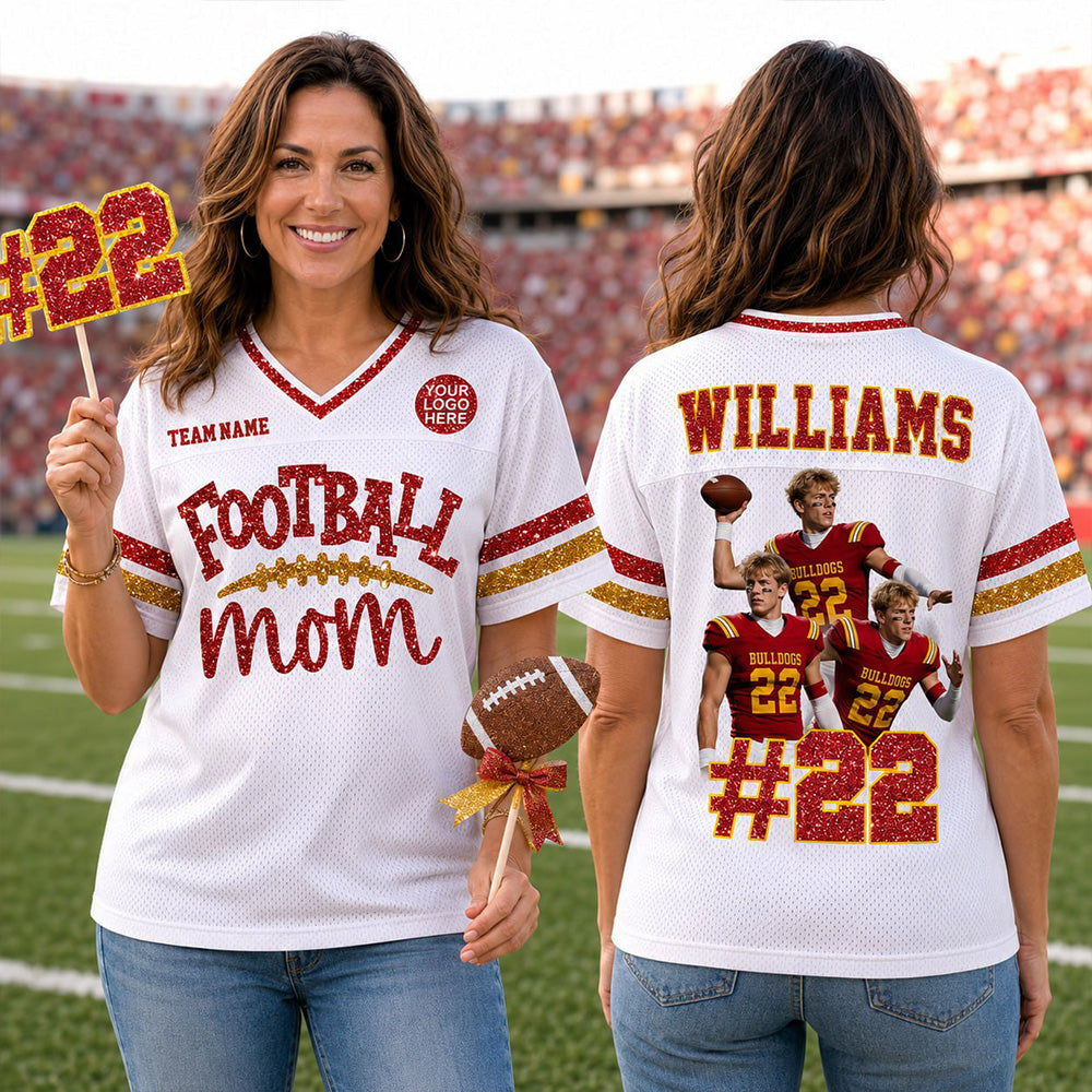 Football Mom Jersey - Personalized Shirt For Football Family Custom Photo Player NA04 T24