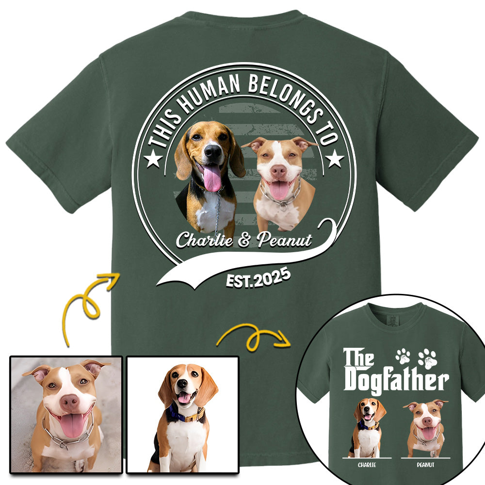 The Dog Father, Personalized Custom Photo Dog Dad Mom Shirt, Gift For Dog Lover Vr2 T1807
