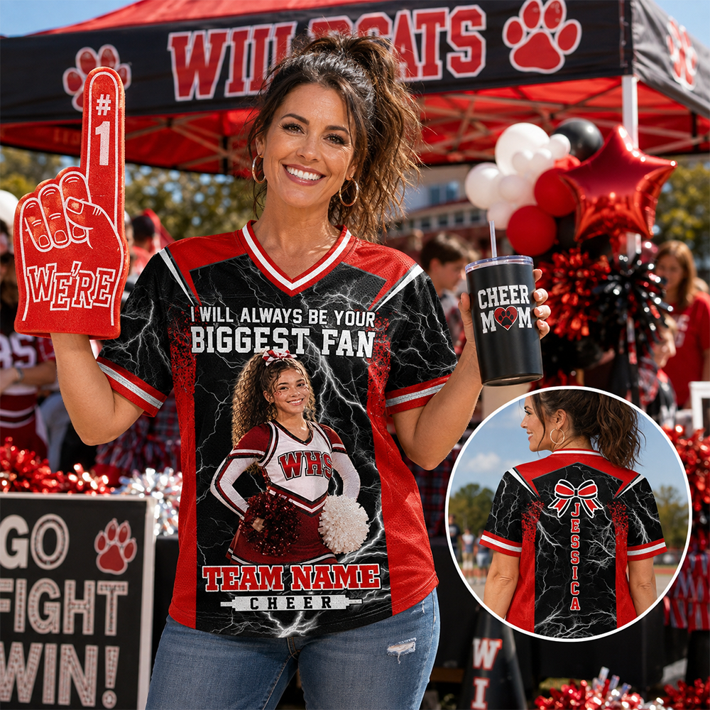 Custom I Will Always Be Your Biggest Fan Shirt, Cheer Mom Shirt,  Cheerleader Gift L0411 Hv01