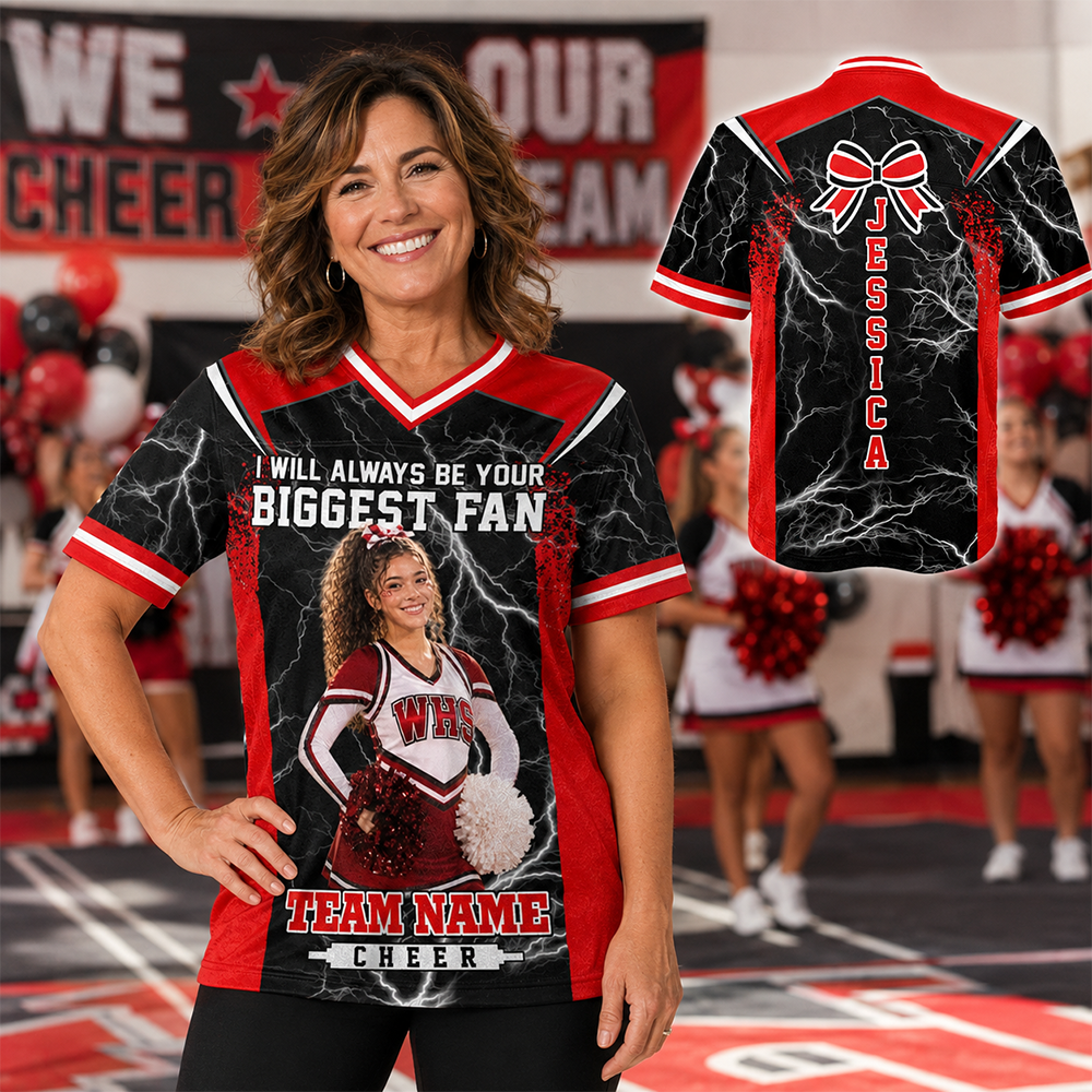 Custom I Will Always Be Your Biggest Fan Shirt, Cheer Mom Shirt,  Cheerleader Gift L0411 Hv01