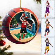 Basketball Player Jumping Dunking Personalized Ornament Gift For Basketball Lovers, Custom Christmas Gifts For Basketball Players Vrs2 A2110 Do99