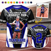 Personalized Cross Country Mom Shirt, I’ll Always Be Your Biggest Fan, Custom Player Name & Number All Over Print Game Day Shirt for Mom Grandma Family Hv01