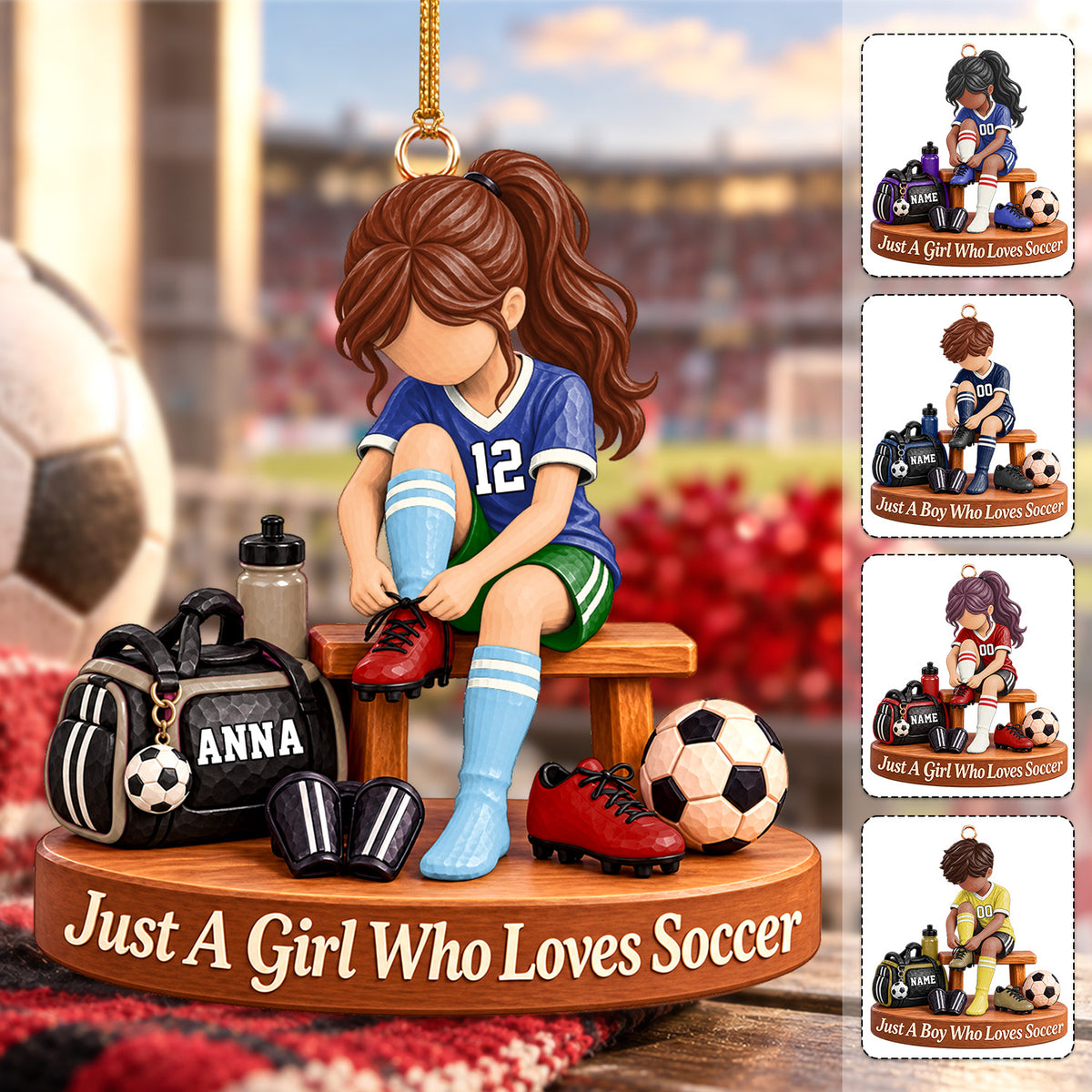 Personalized Soccer Player Ornament, Custom Name Soccer Player Gift Vr2 Hv01