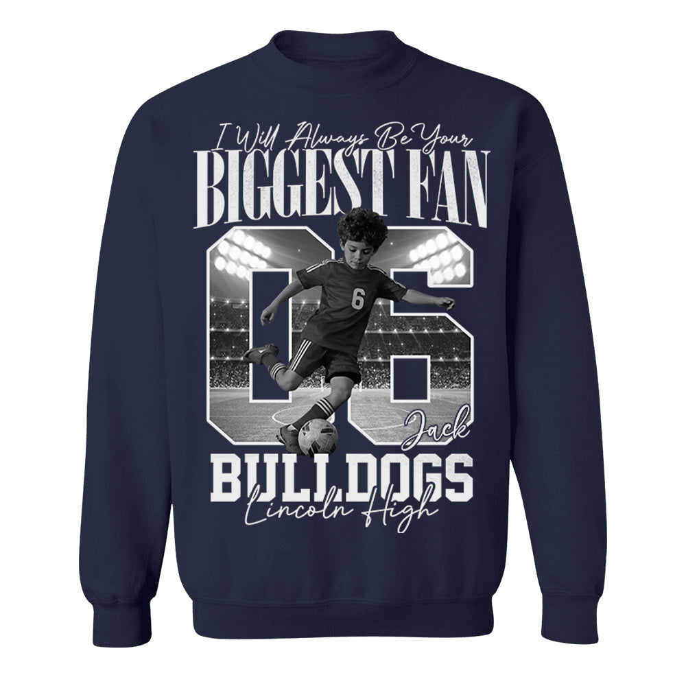 Personalized I'll Always Be Your Biggest Fan Shirt  - Washed Tee Retro Bootleg Shirt - Gift For Soccer Lovers T1807