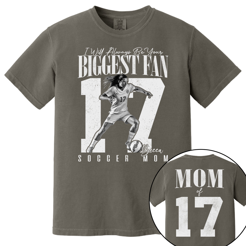 Lacrosse Mom - I'll Always Be Your Biggest Fan - Custom Photo Player Lacrosse Shirt T1807 T24