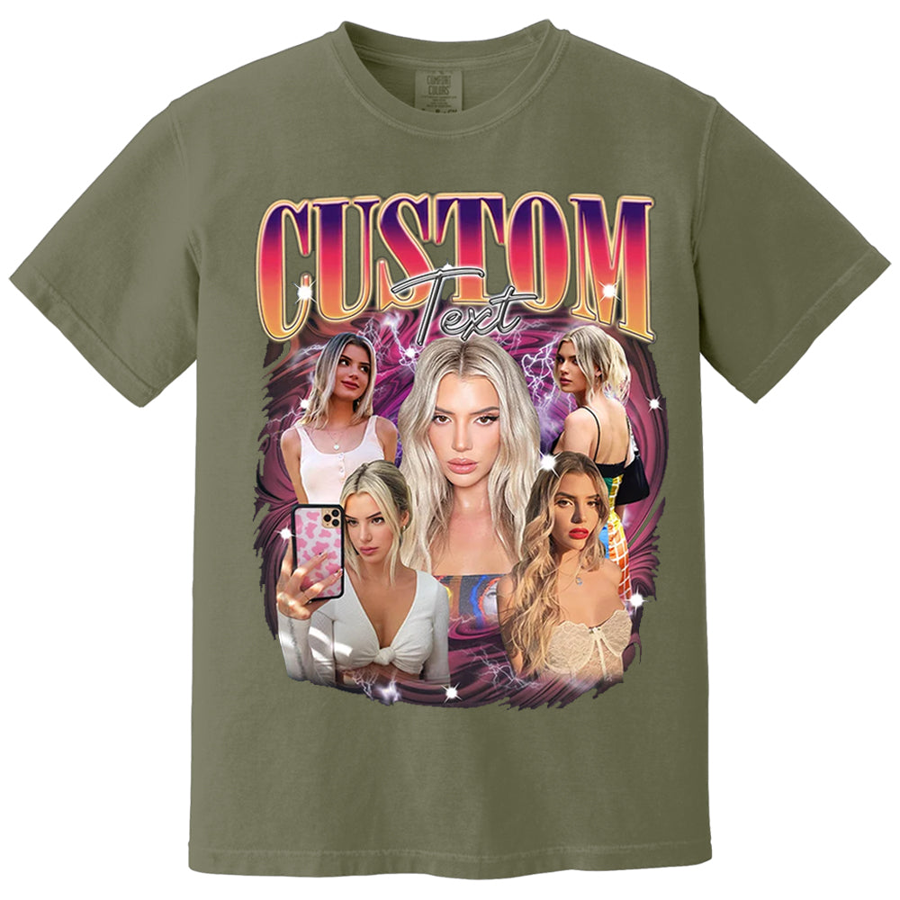 Custom Girlfriend Shirt, Boyfriend Shirt With Girlfriend Face,Custom Image Wife Tee,Bachelorette Surprise,Personalized Bootleg Birthday Gift