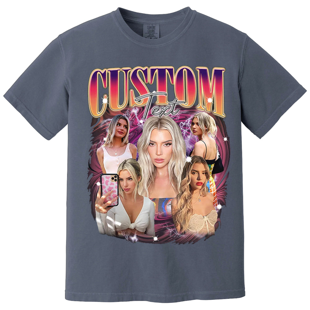 Custom Girlfriend Shirt, Boyfriend Shirt With Girlfriend Face,Custom Image Wife Tee,Bachelorette Surprise,Personalized Bootleg Birthday Gift