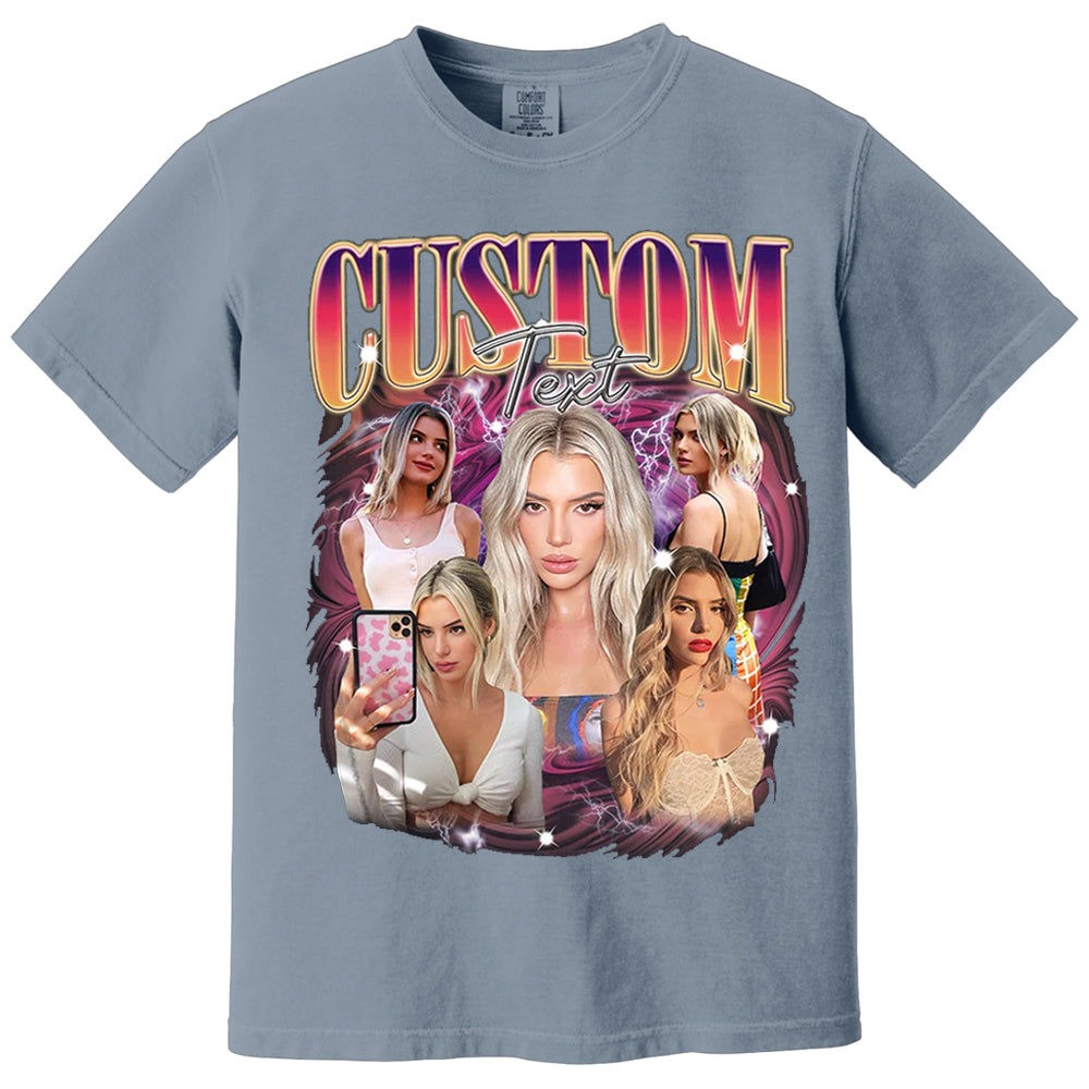 Custom Girlfriend Shirt, Boyfriend Shirt With Girlfriend Face,Custom Image Wife Tee,Bachelorette Surprise,Personalized Bootleg Birthday Gift