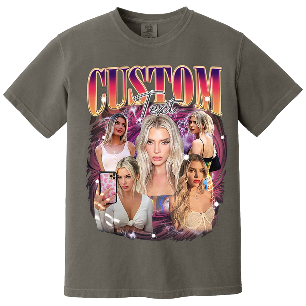 Custom Girlfriend Shirt, Boyfriend Shirt With Girlfriend Face,Custom Image Wife Tee,Bachelorette Surprise,Personalized Bootleg Birthday Gift
