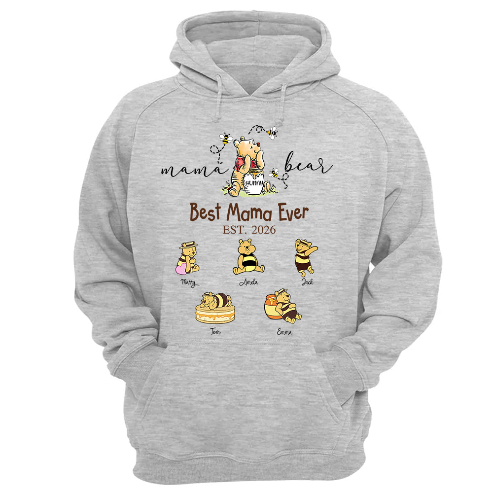Mama Bear Best Mama Ever, Personalized Mama Bear Grandma Bear Est Shirt Sweatshirt, Gift For Mom Grandma, Gift For Mother's Day MI209