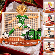 Just A Boy Who Loves Soccer, Personalized Soccer Ornament, Custom Player Name Gift, Gift For Soccer Players Na02 Nh00