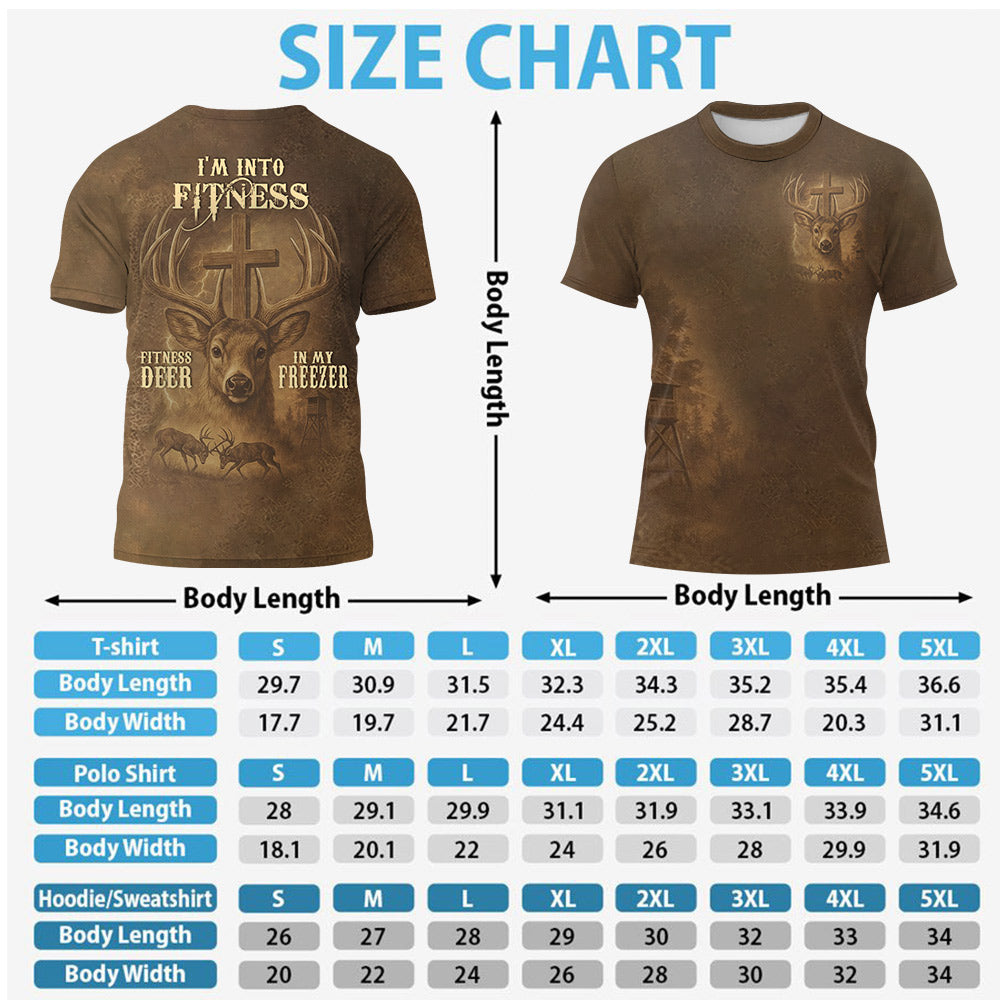 Deer Hunting Dad shirt, I'm Into Fitness Fitness Deer in My Freezer Shirt, Dad Shirt, Gift for Hunter, Hunting T-Shirt, Funny Husband Shirts Li29
