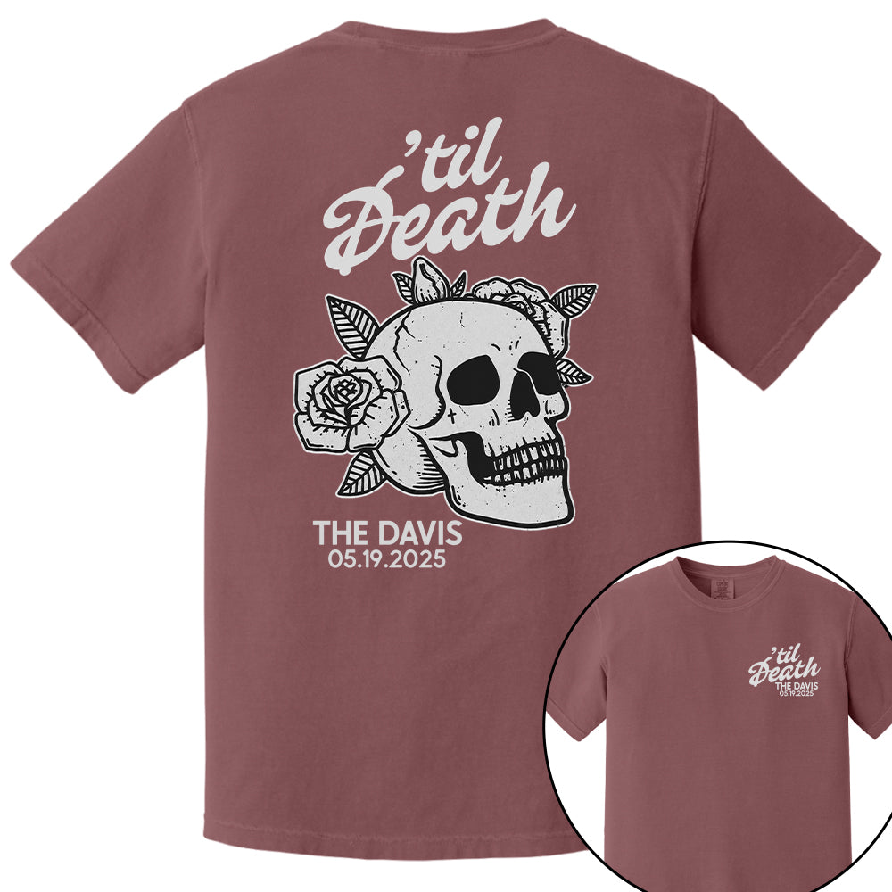 Custom Til Death Shirt, Skeleton Bride Shirt, Wedding Date Newlywed Tees, Wedding Day Shirt, Til Death Married Couple Nh00