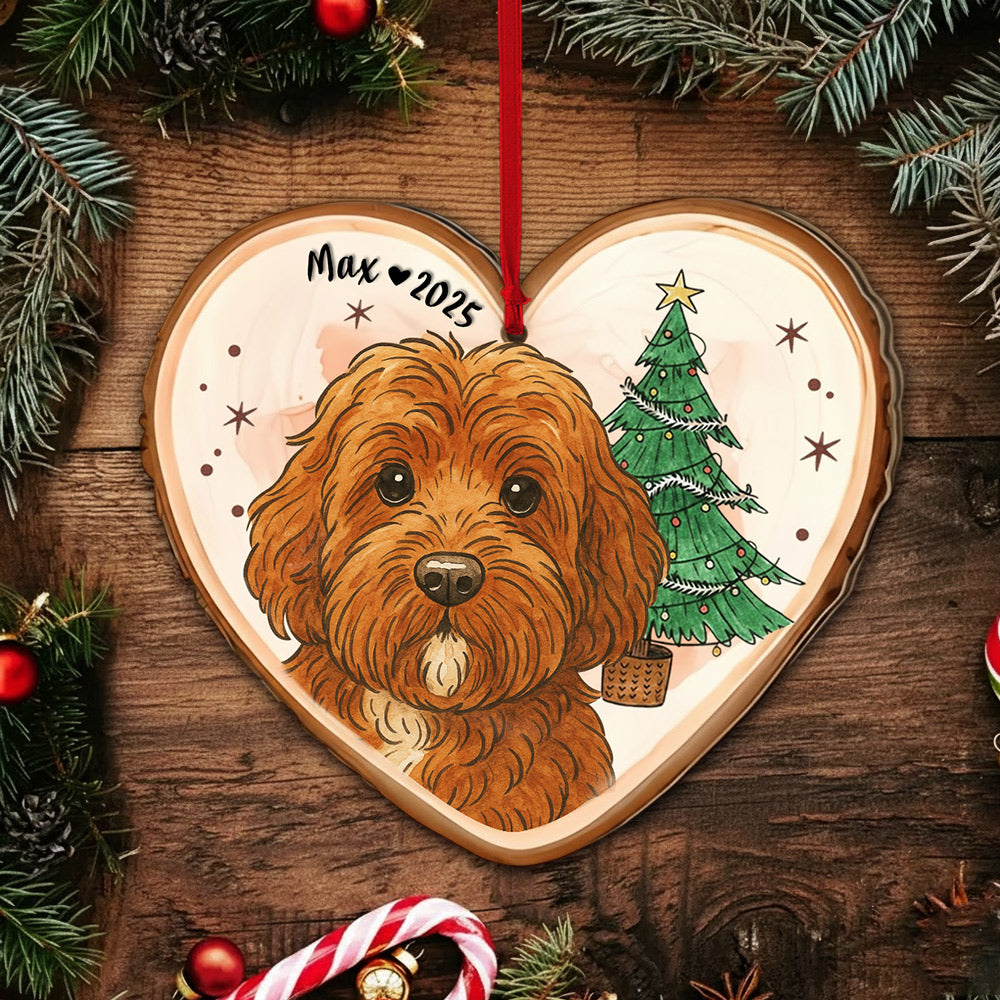 Personalized Pet Portrait From Photo Ornament, Dog Christmas Acrylic Ornament, Pet Lover Gift T1807 Li29