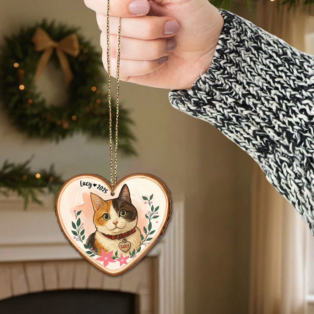 Personalized Pet Portrait From Photo Ornament, Dog Christmas Acrylic Ornament, Pet Lover Gift T1807 Li29