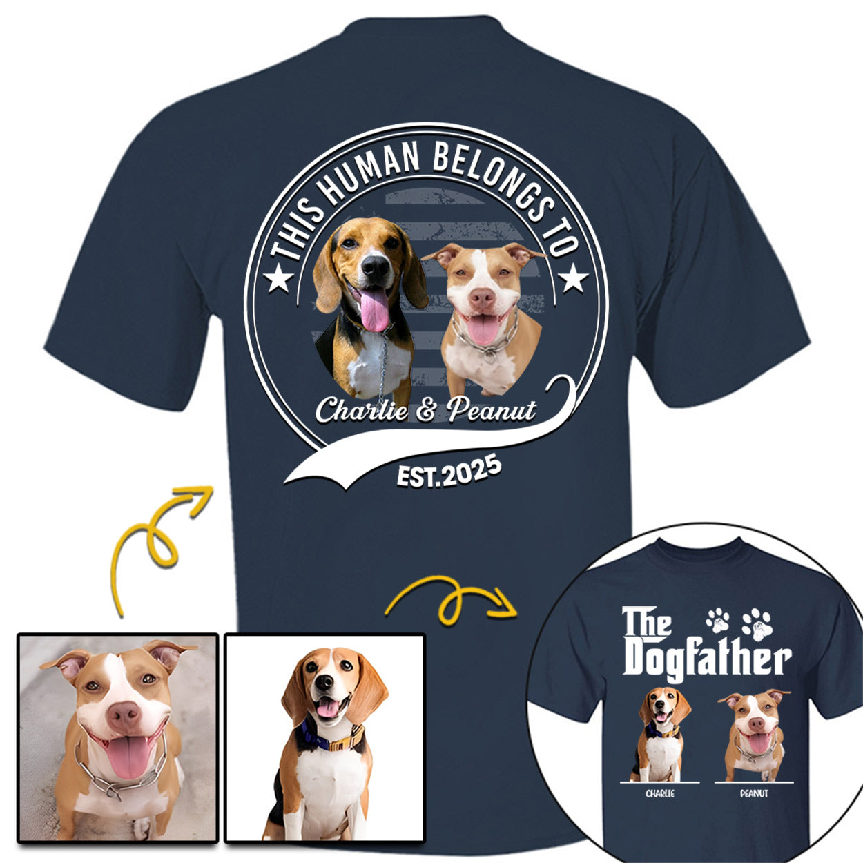 The Dog Father, Personalized Custom Photo Dog Dad Mom Shirt, Gift For Dog Lover Vr2 T1807