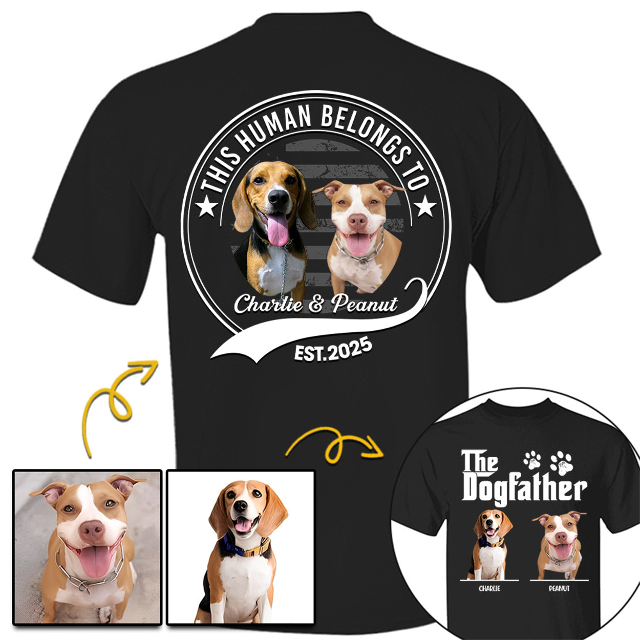 The Dog Father, Personalized Custom Photo Dog Dad Mom Shirt, Gift For Dog Lover Vr2 T1807