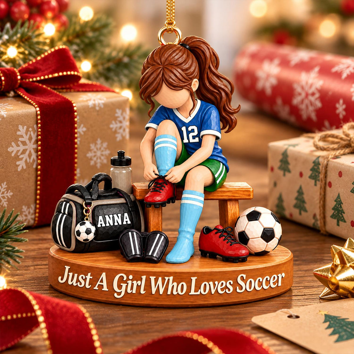 Personalized Soccer Player Ornament, Custom Name Soccer Player Gift Vr2 Hv01