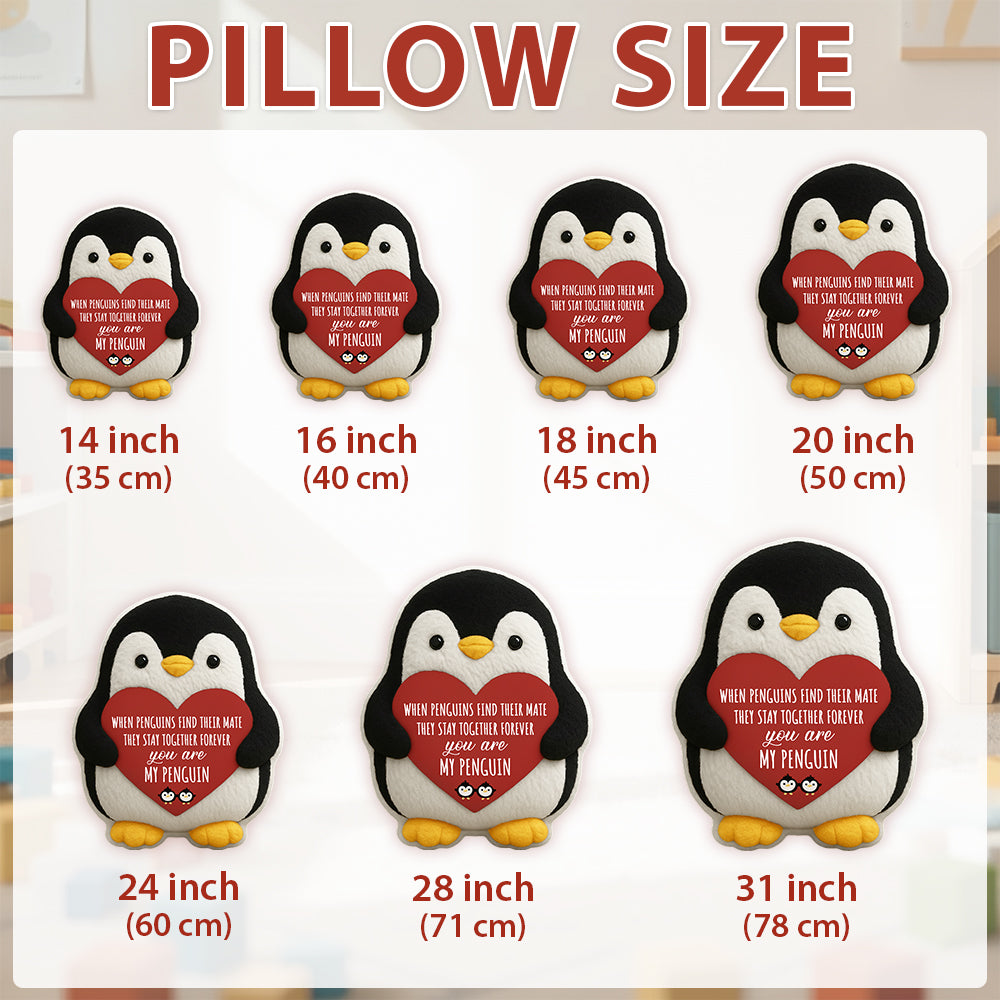 Positive Penguin Ugly Plush Pillow - Birthday Stocking Stuffers Gifts for Couple Boyfriend Girlfriend Husband Wife, I Love You Gift for Him Her Hv01