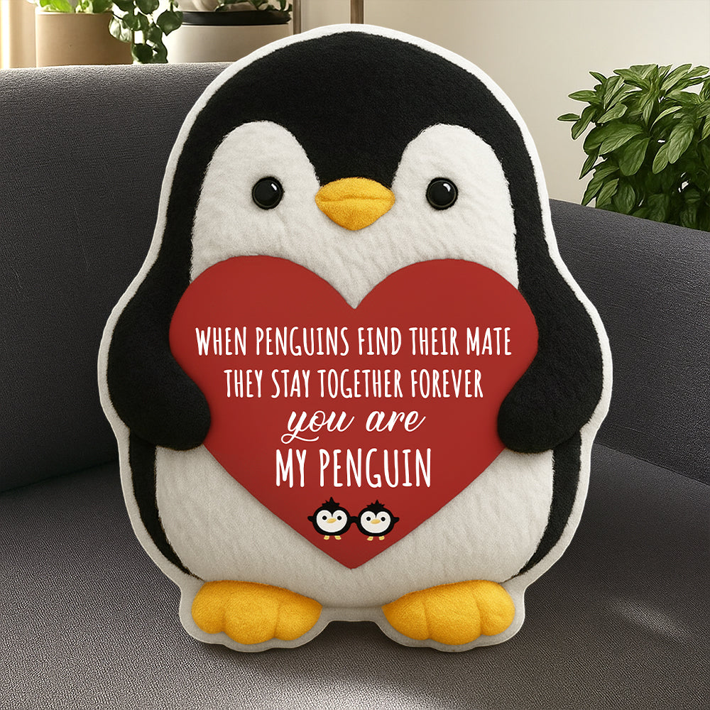 Positive Penguin Ugly Plush Pillow - Birthday Stocking Stuffers Gifts for Couple Boyfriend Girlfriend Husband Wife, I Love You Gift for Him Her Hv01