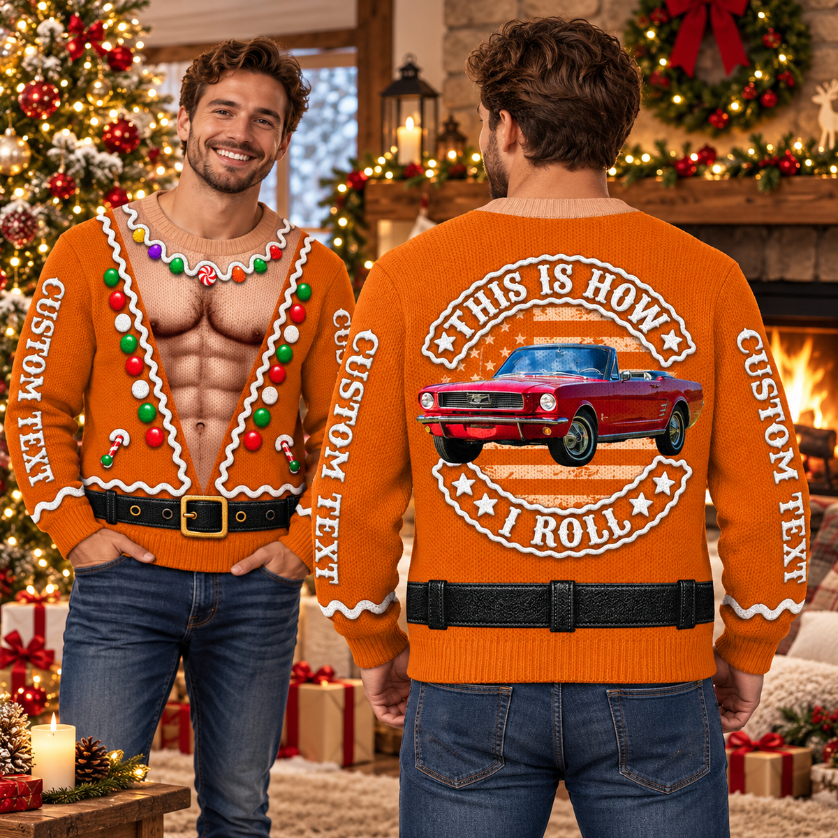 This Is How I Roll - Custom Photo Car Christmas Funny Ugly Sweater - Gift For Car Lovers A2110 T24