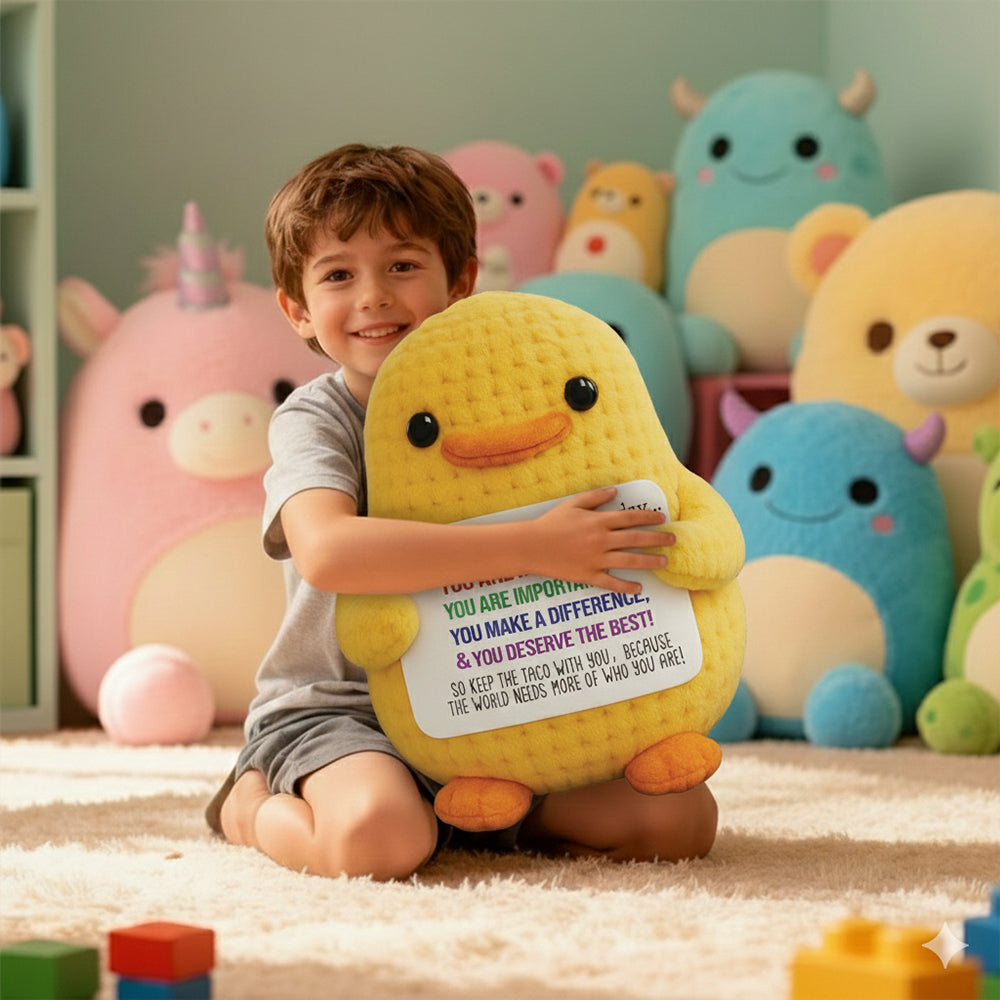 Emotional Positive Inspirational Support Small Funny Gag Crochet Duck Pickle Birthday Xmas for Men for Coworker Boss Colleges Her Him Friend TH23