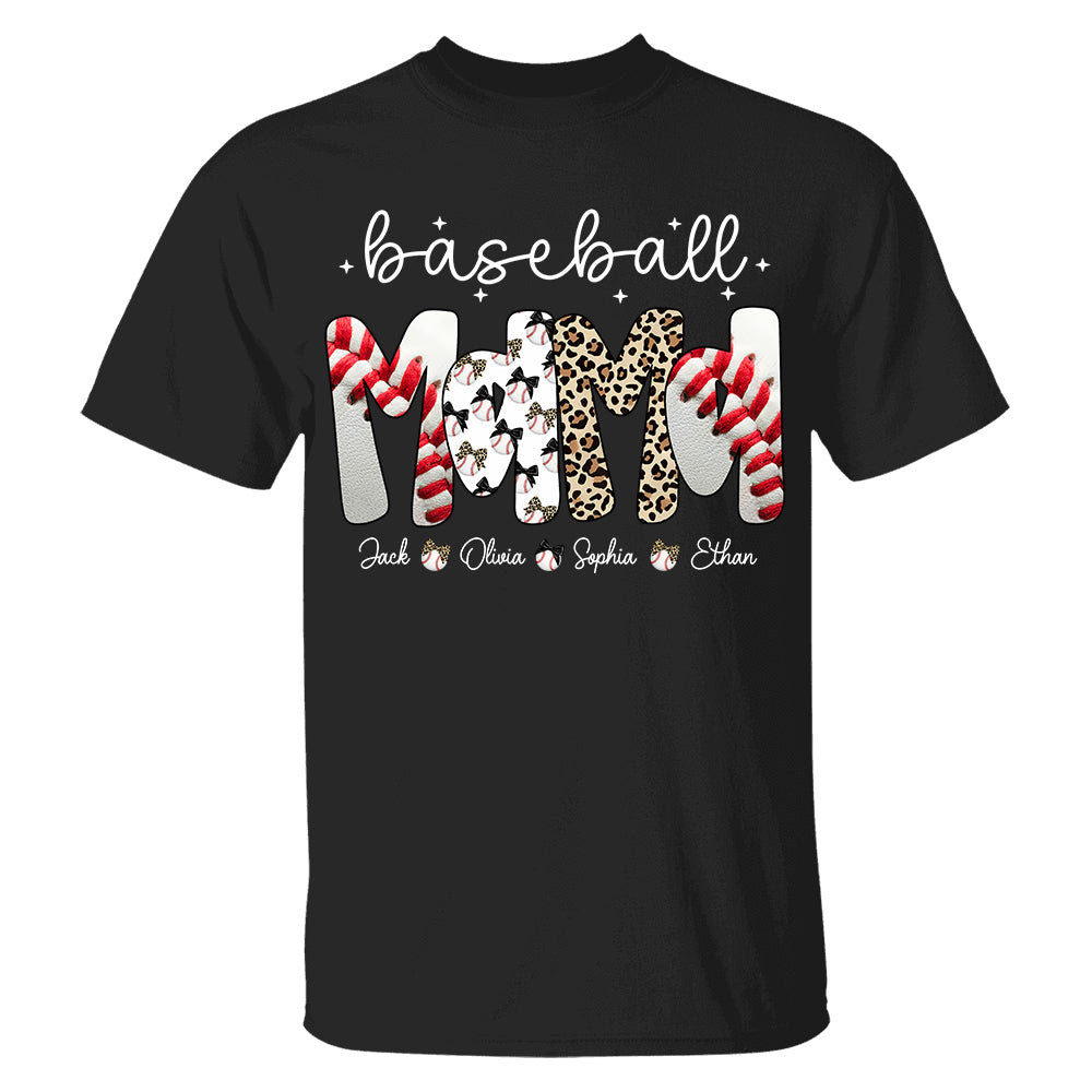 Personalized Baseball Mama Shirt, Custom Baseball Sports Grandma Nickname Shirt