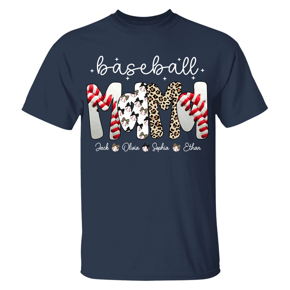 Personalized Baseball Mama Shirt, Custom Baseball Sports Grandma Nickname Shirt