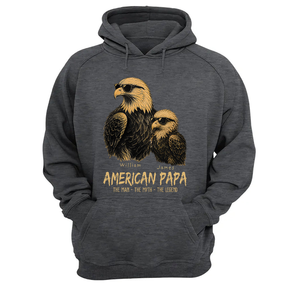 Eagle American Dad The Man The Myth The Legend, Personalized Funny Papa T-Shirt Father's Day, Cool Dad Eagle Tee, Gifts for Dad Husband MI209 VH01