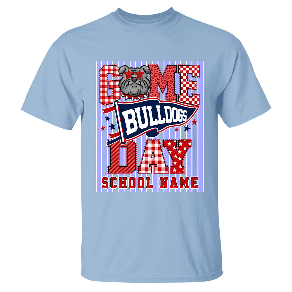 Custom School Name Mascot Striped, Back To Shool Shirt L0411 Hv01