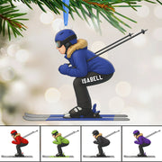 Custom Name Skier Ornament, Personalized Christmas Ornament For Ski Lovers Do99