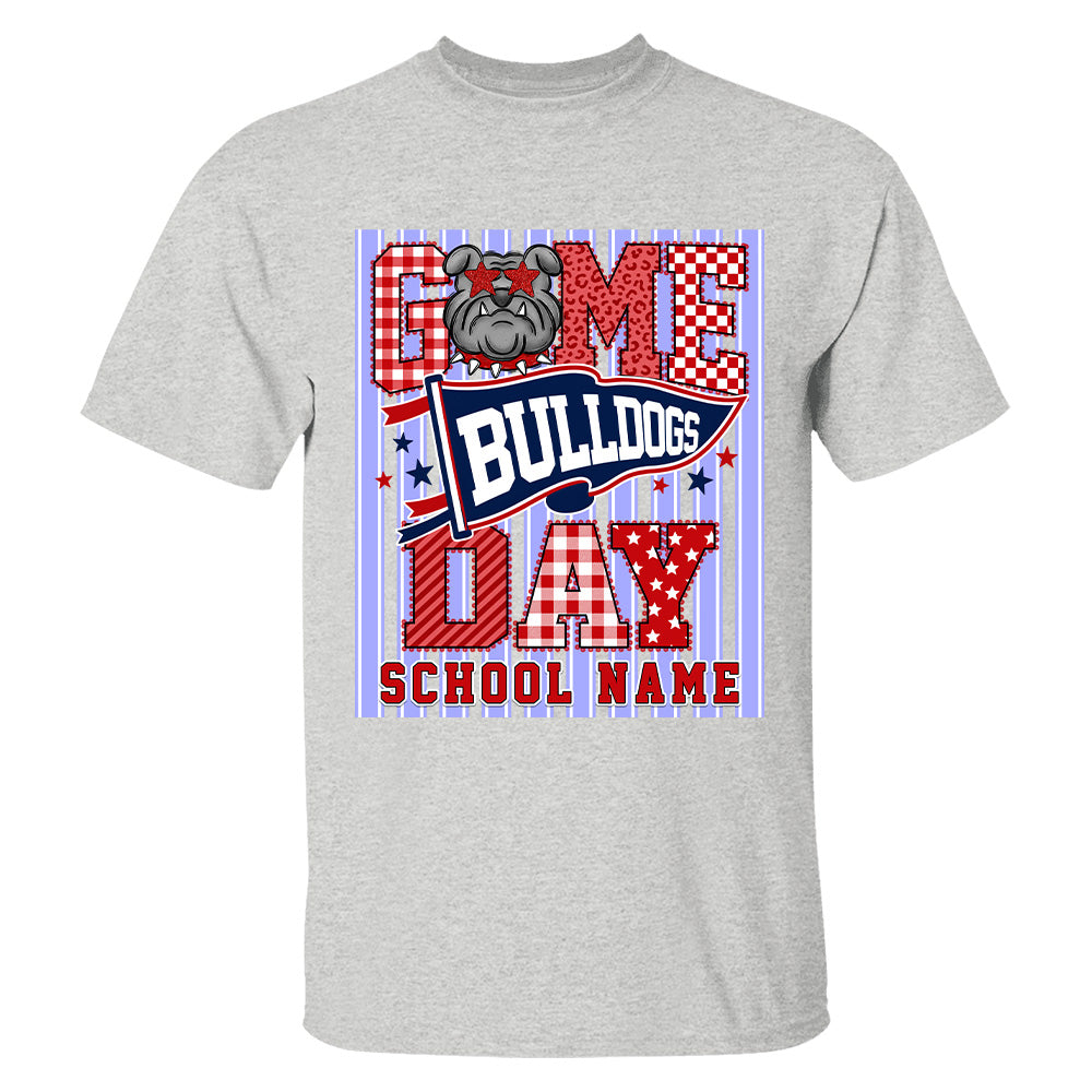 Custom School Name Mascot Striped, Back To Shool Shirt L0411 Hv01