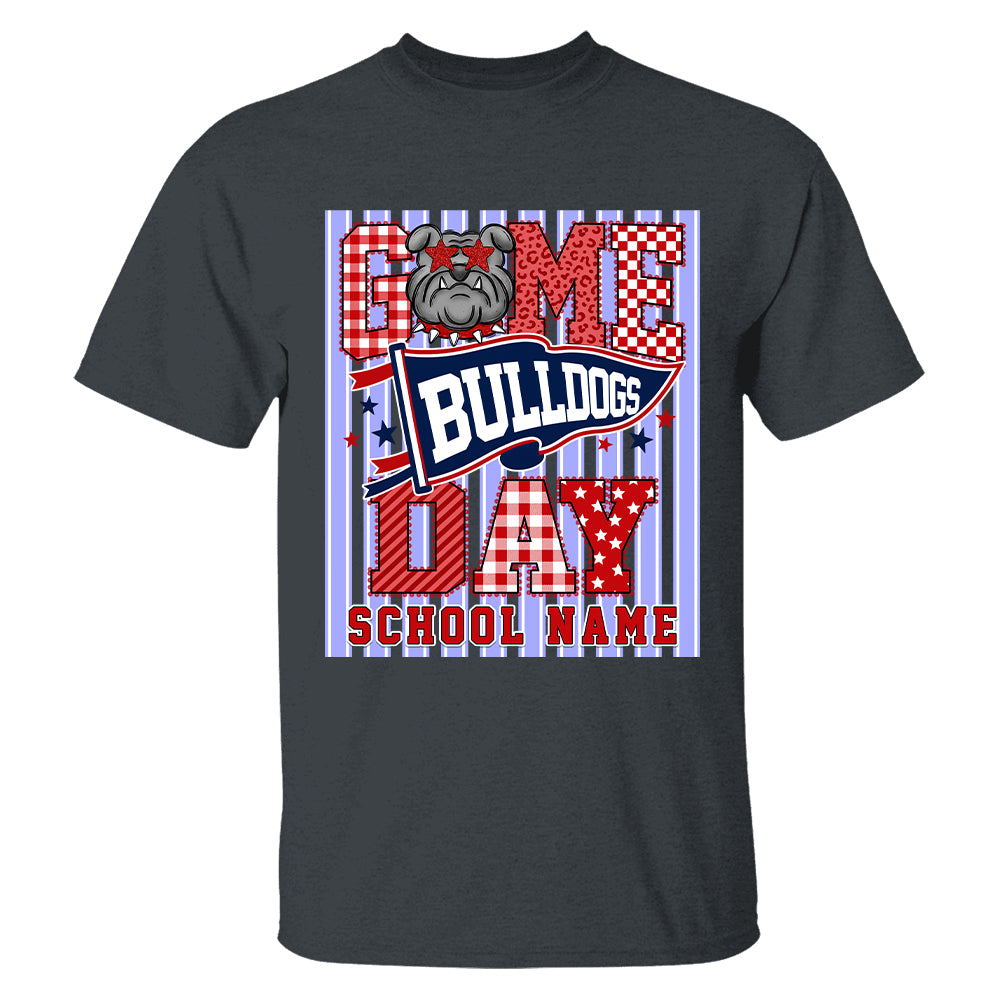 Custom School Name Mascot Striped, Back To Shool Shirt L0411 Hv01